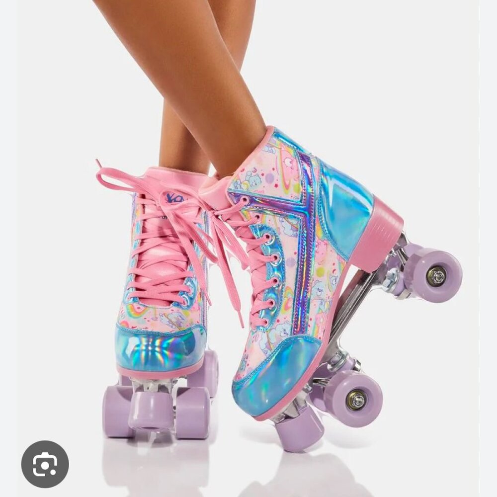 YRU CARE BEAR QOSMIQ ROLLER SKATES DOLLS KILL SIze 7
